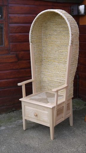Gents Hooded Orkney chair with a drawer in Ash